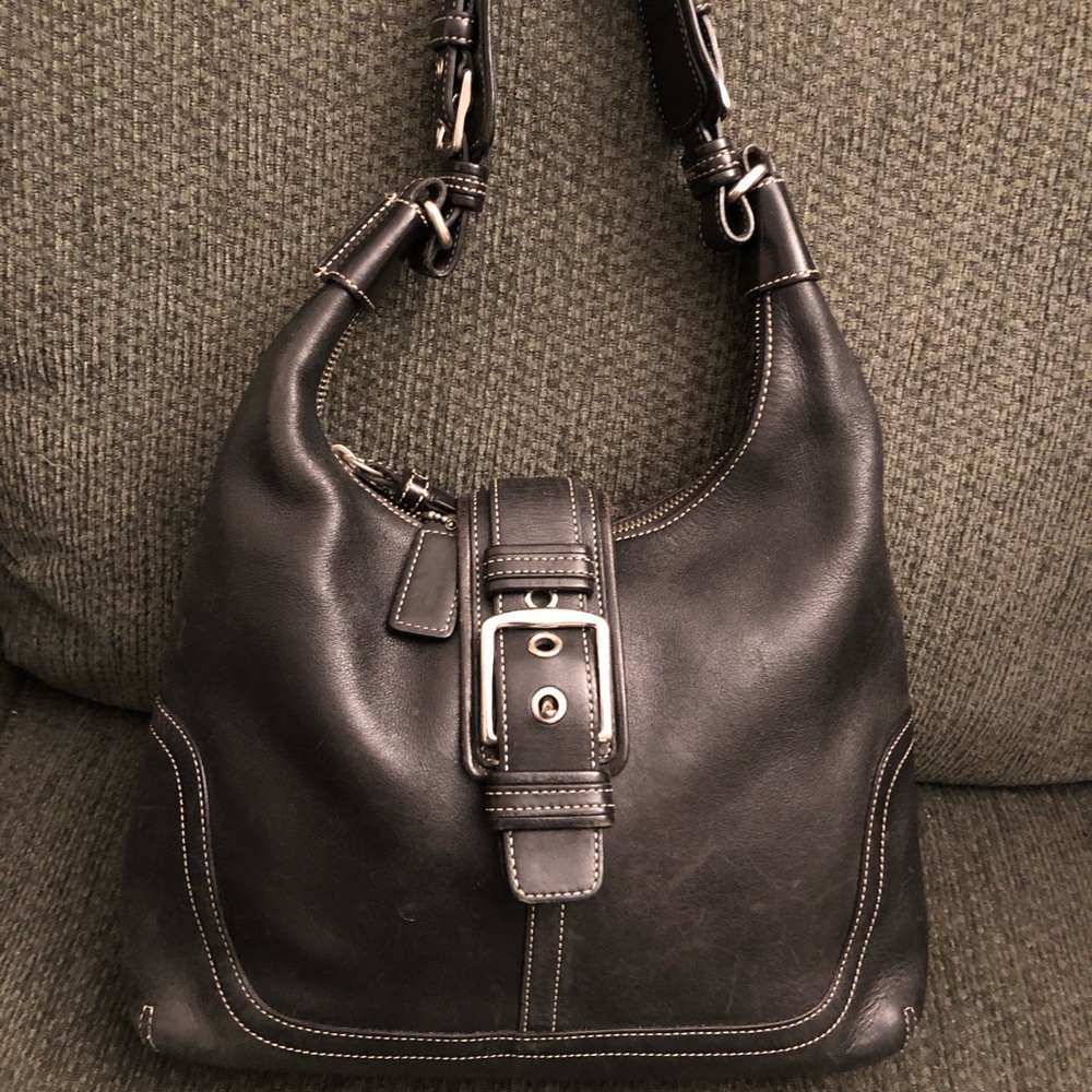 Coach Black Leather Shoulder Bag